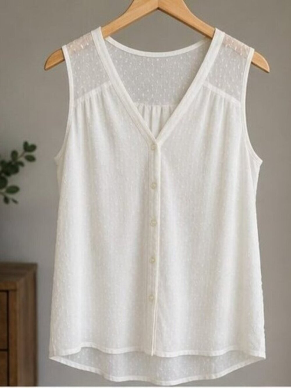 Ivory V Neck Top